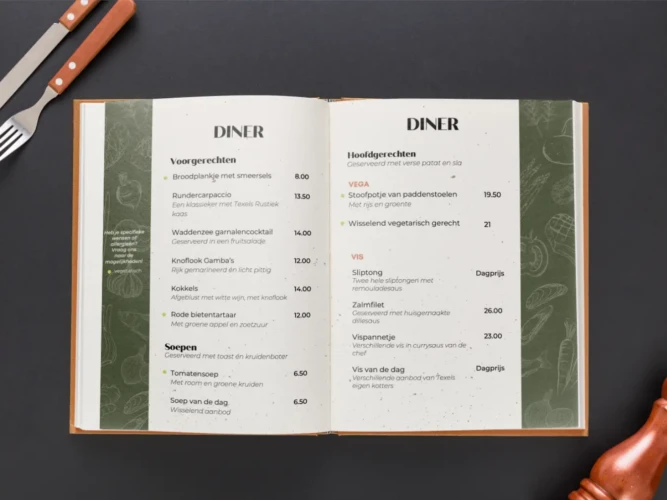Menukaart ontwerp