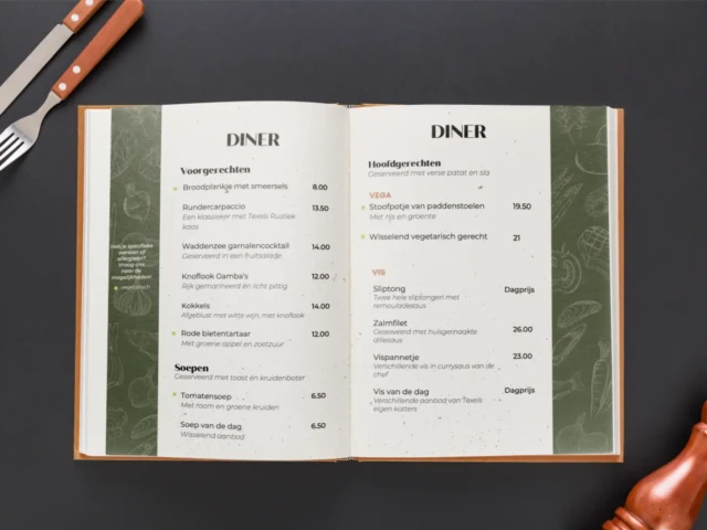 Menukaart ontwerp